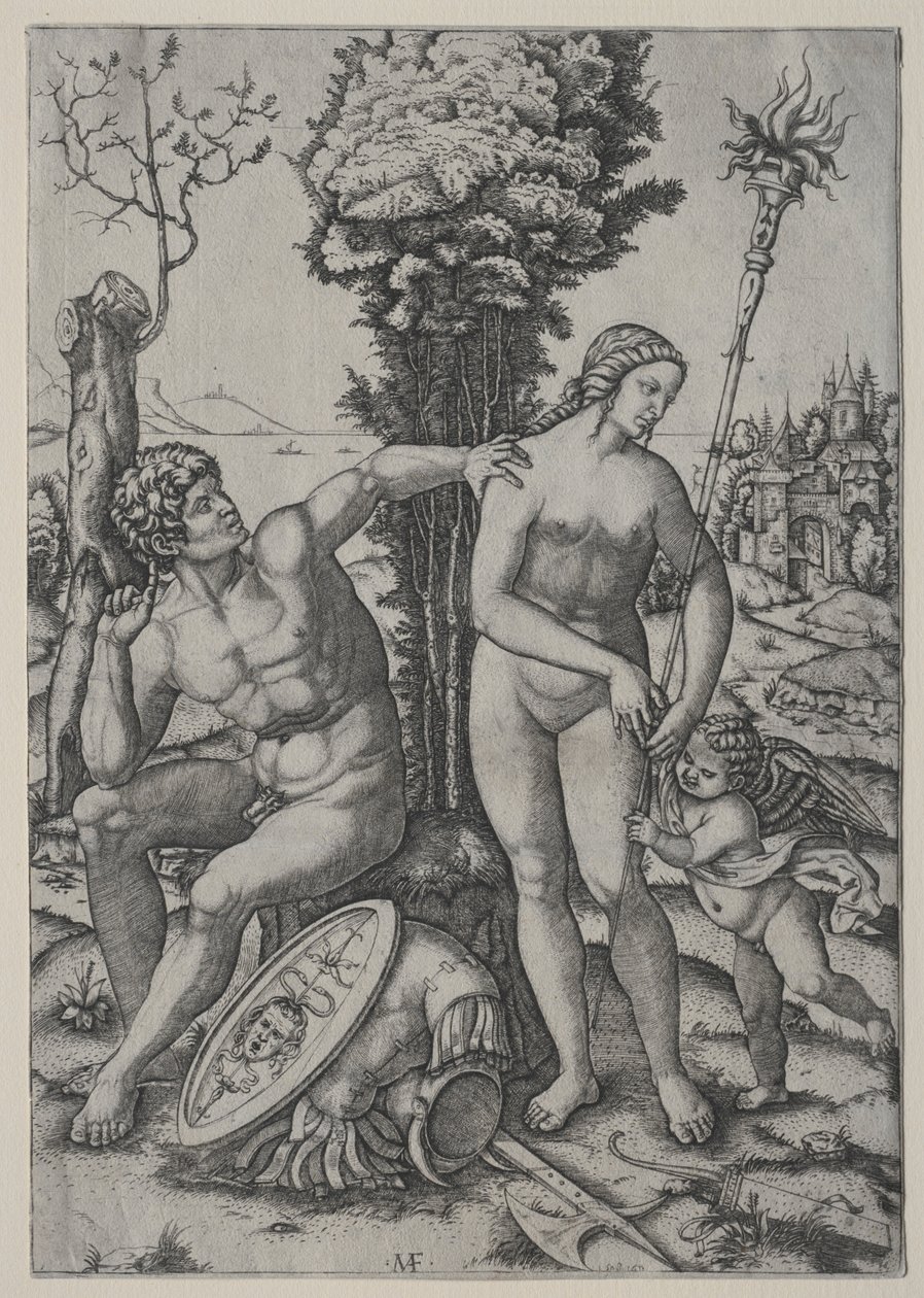Venus, Mars und Amor, 1508 von Marcantonio Raimondi