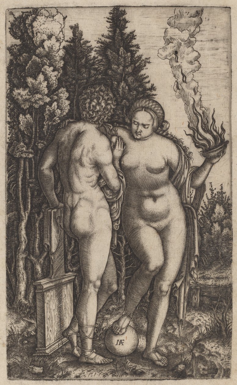 Mann und Frau mit einem Ball von Marcantonio Raimondi possibly after Francesco Francia