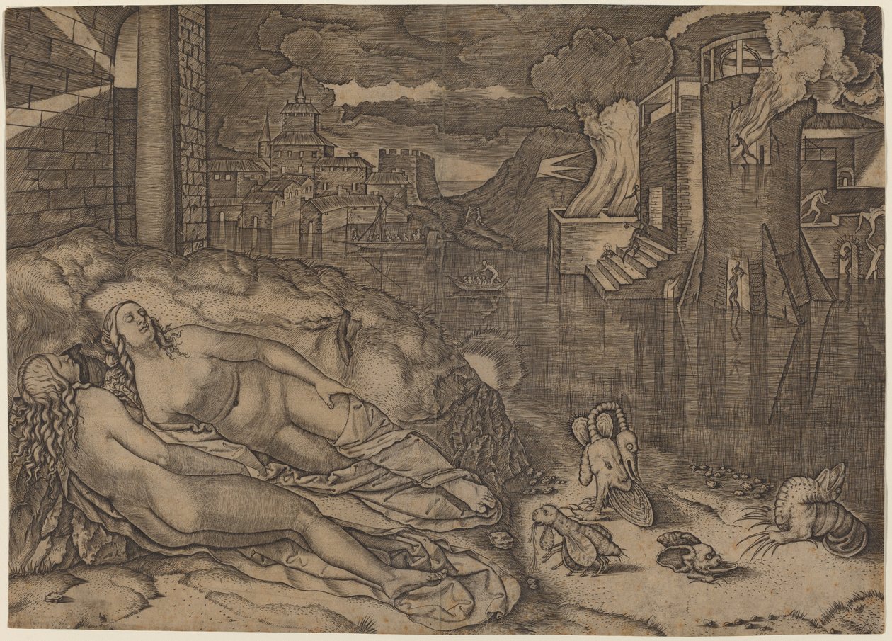 Raphaels Traum von Marcantonio Raimondi possibly after Raphael