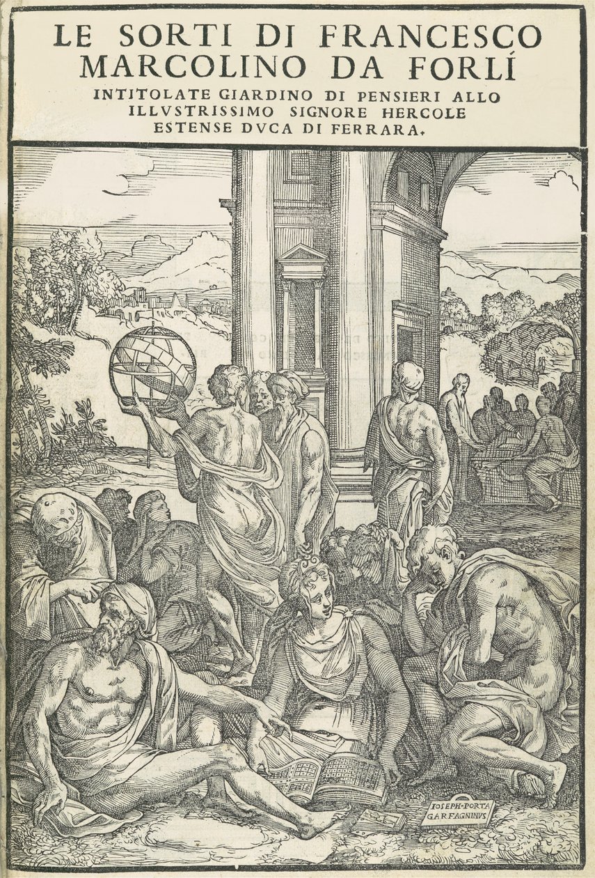 Le Sorti...intitolate giardino di pensieri, Oktober 1540. Schöpfer: Unbekannt, Marco Dente von Marco Dente