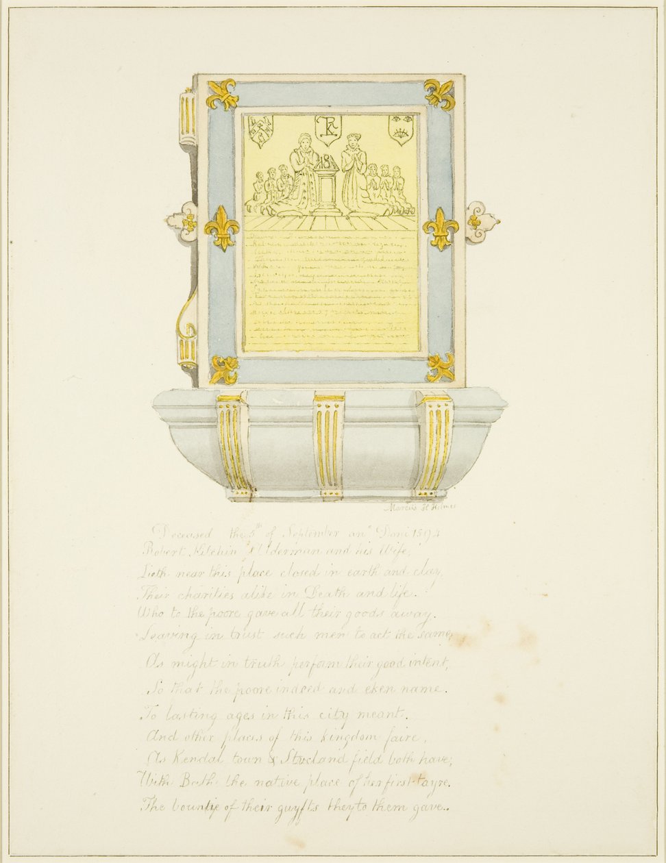 Gedenktafel von Stadtrat R. Kitchin von Marcus H. Homes