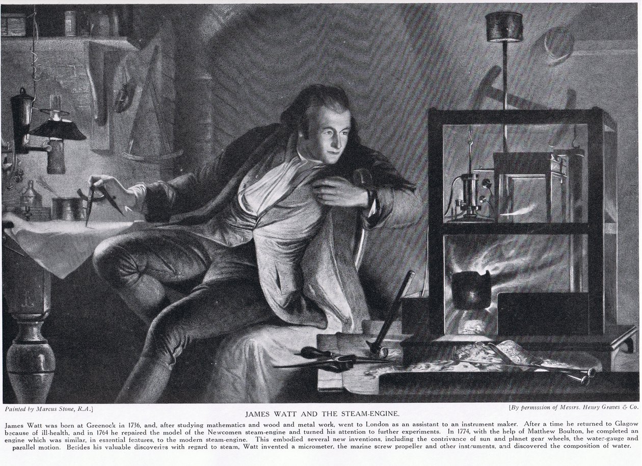James Watt und die Dampfmaschine, Illustration aus 