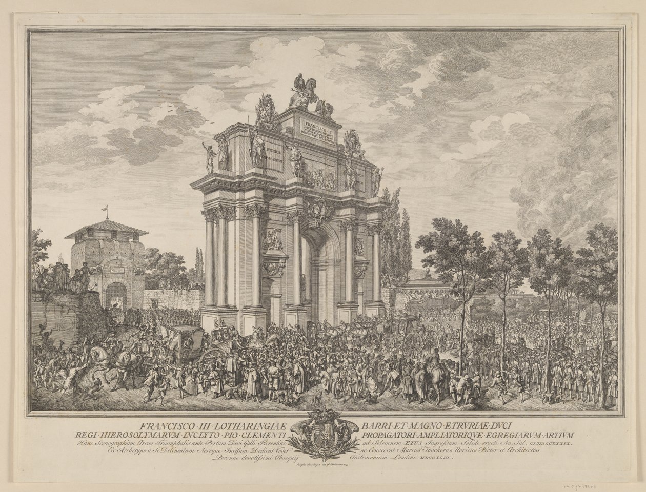 Franz Stephans Ehrenbogen, beim Einzug in Florenz 1739 von Marcus Tuscher