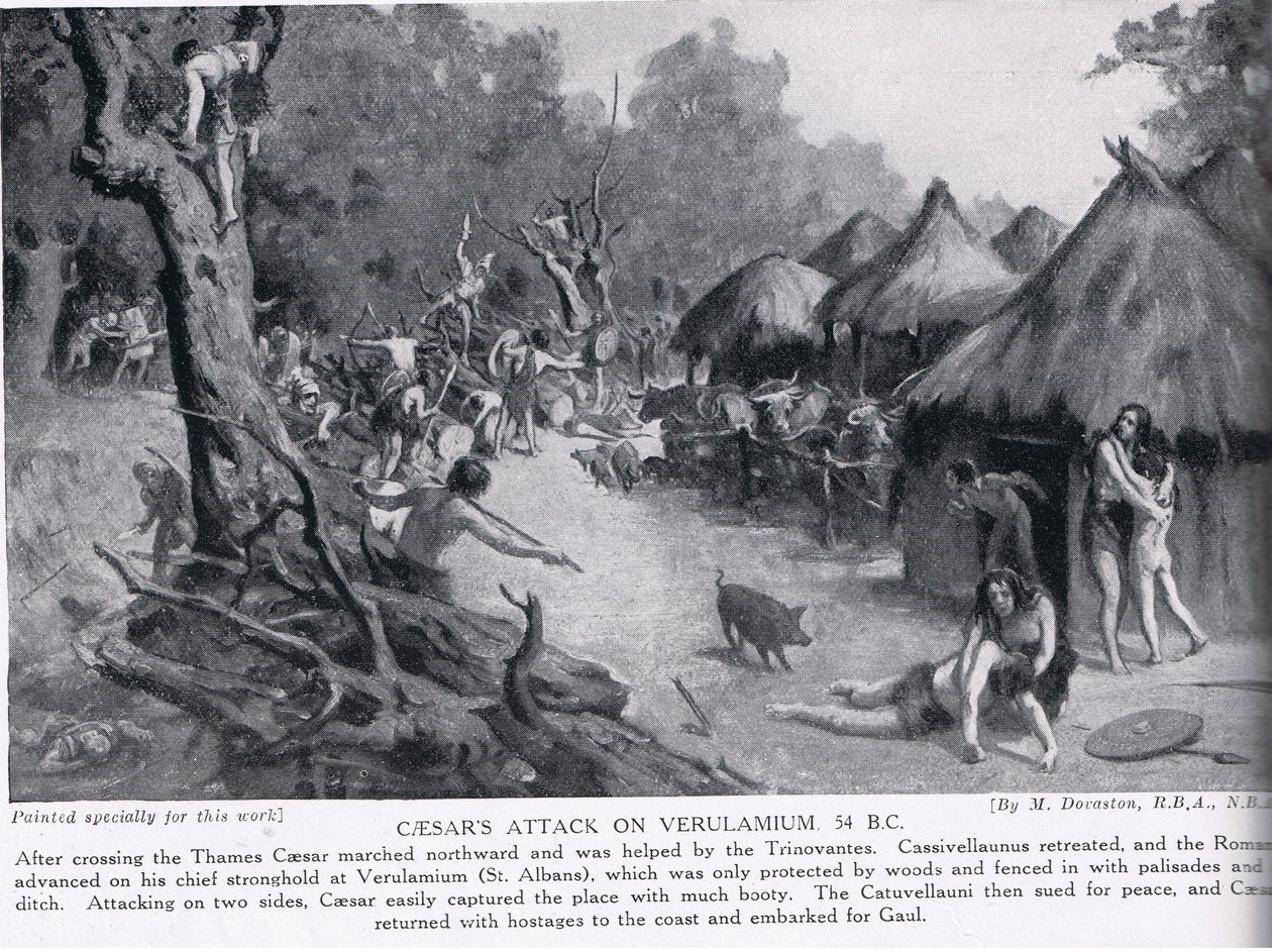 Cäsars Angriff auf Verulamium, Illustration aus 