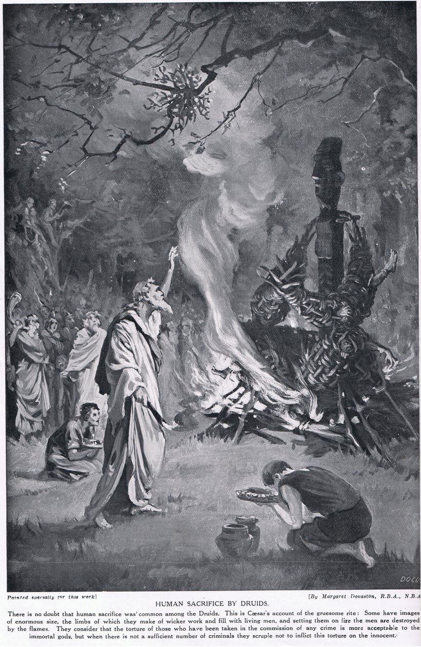 Menschenopfer durch Druiden, Illustration aus 