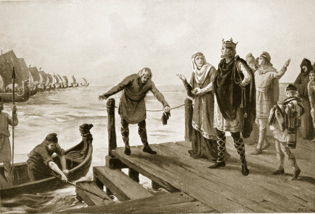Edgar der Friedfertige bei einer Marineinspektion, Illustration aus 