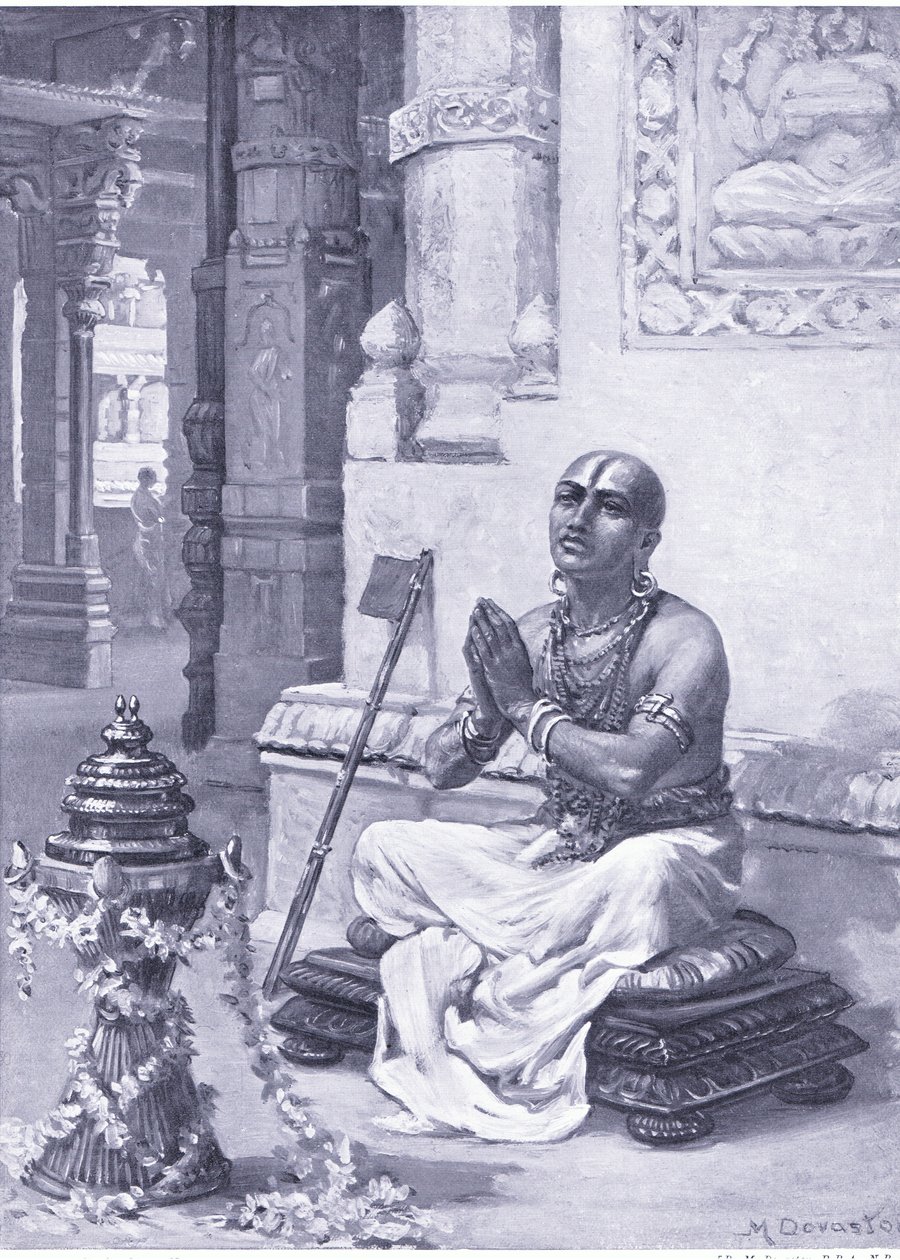 Ramanuja betrachtet seine Philosophie des einen persönlichen Gottes 1100 n. Chr. von Margaret Dovaston