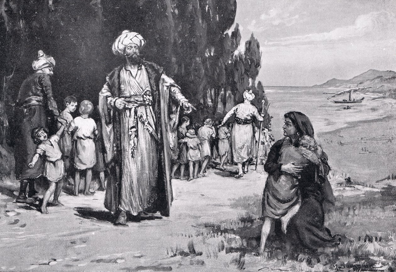 Tribut der Kinder an die Türken, Illustration aus 