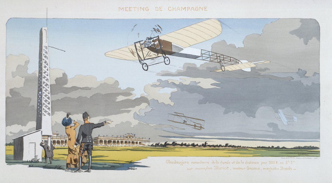 Flugtreffen in Champagne, veröffentlicht von Mabileau, Paris, 1910 von Marguerite Montaut
