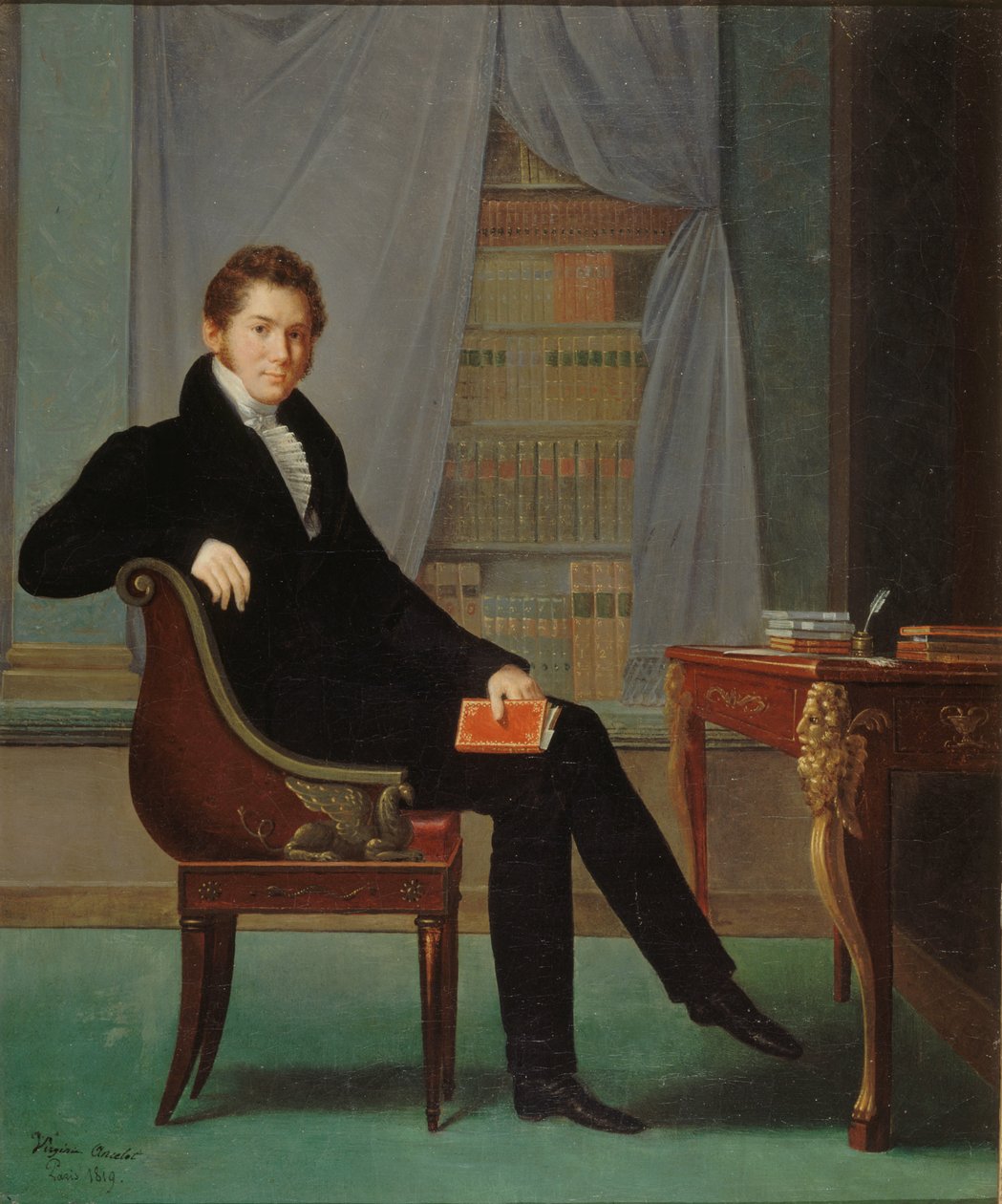 Porträt von Jacques-François Ancelot 1794-1854 von Marguerite Louise Virginie Ancelot