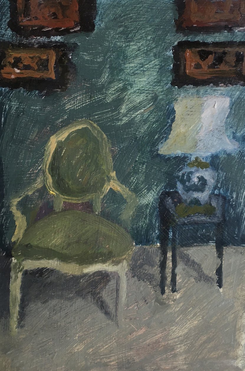 Innenraum mit Sessel und Lampe von Maria Magenta