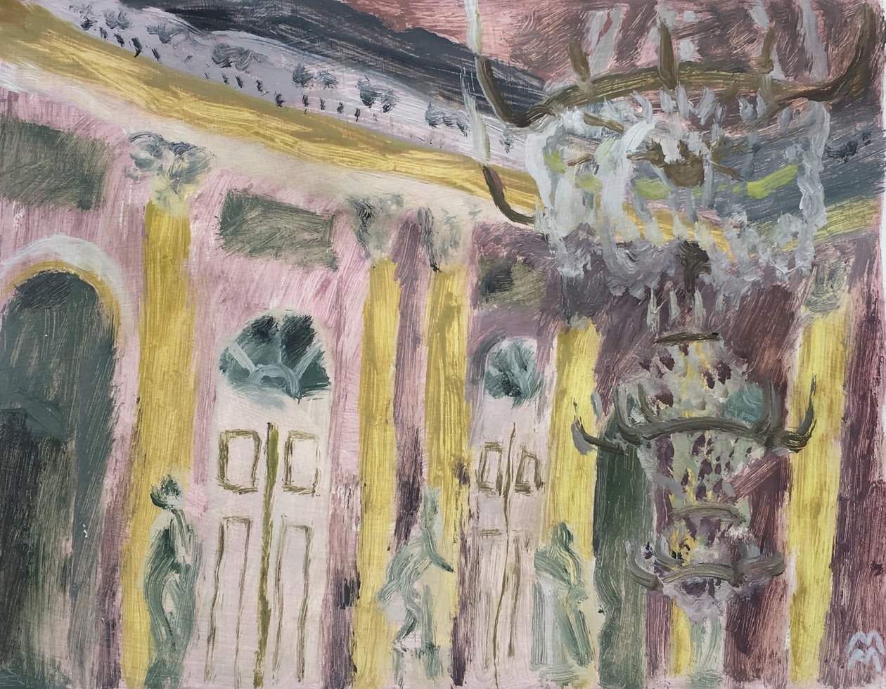 Wiener Interieur mit Kronleuchter, 2019 von Maria Magenta