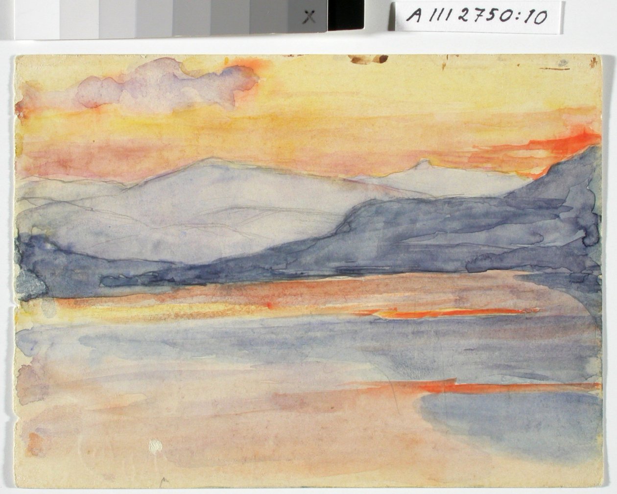 Landschaftsstudie, Hügel bei Sonnenuntergang von Maria Wiik