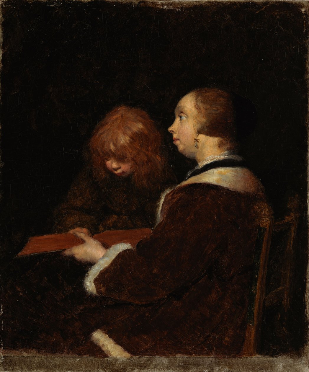 Die Lesestunde, Kopie nach Ter Borch von Maria Wiik