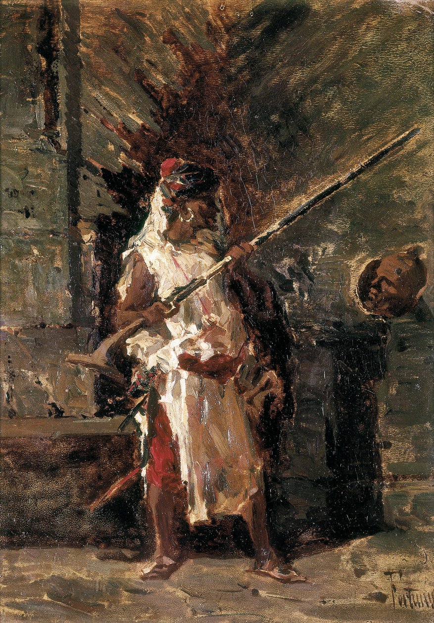 Askari (Soldat der kolonialen Streitkräfte Ostafrikas). Gemälde von Mariano Fortuny (1838-1874) von Mariano Fortuny y Marsal
