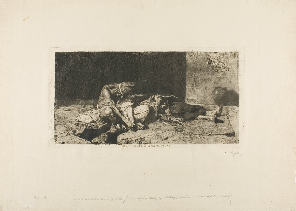 Araber beobachtet den Körper seines Freundes von Mariano Fortuny y Marsal