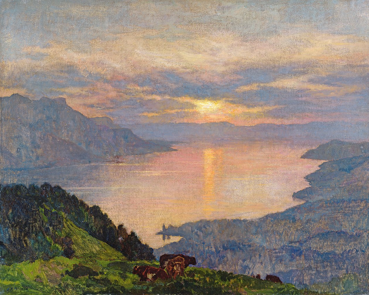 Sonnenuntergang am Genfersee, 1907 von Marie Auguste Emile Rene Menard