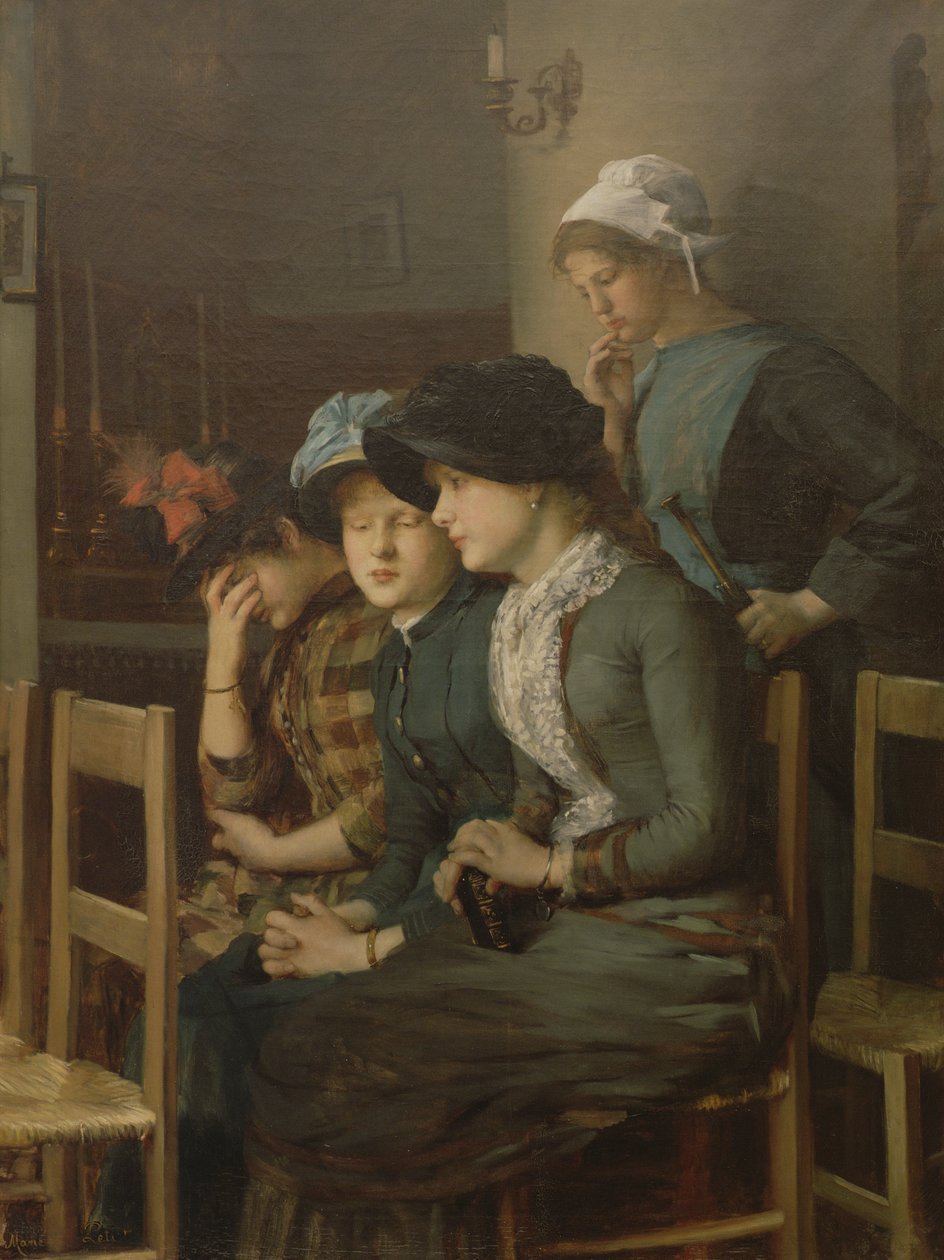Junges Mädchen mit Gänsen von Marie Mrs Dujardin Beaumetz Petiet