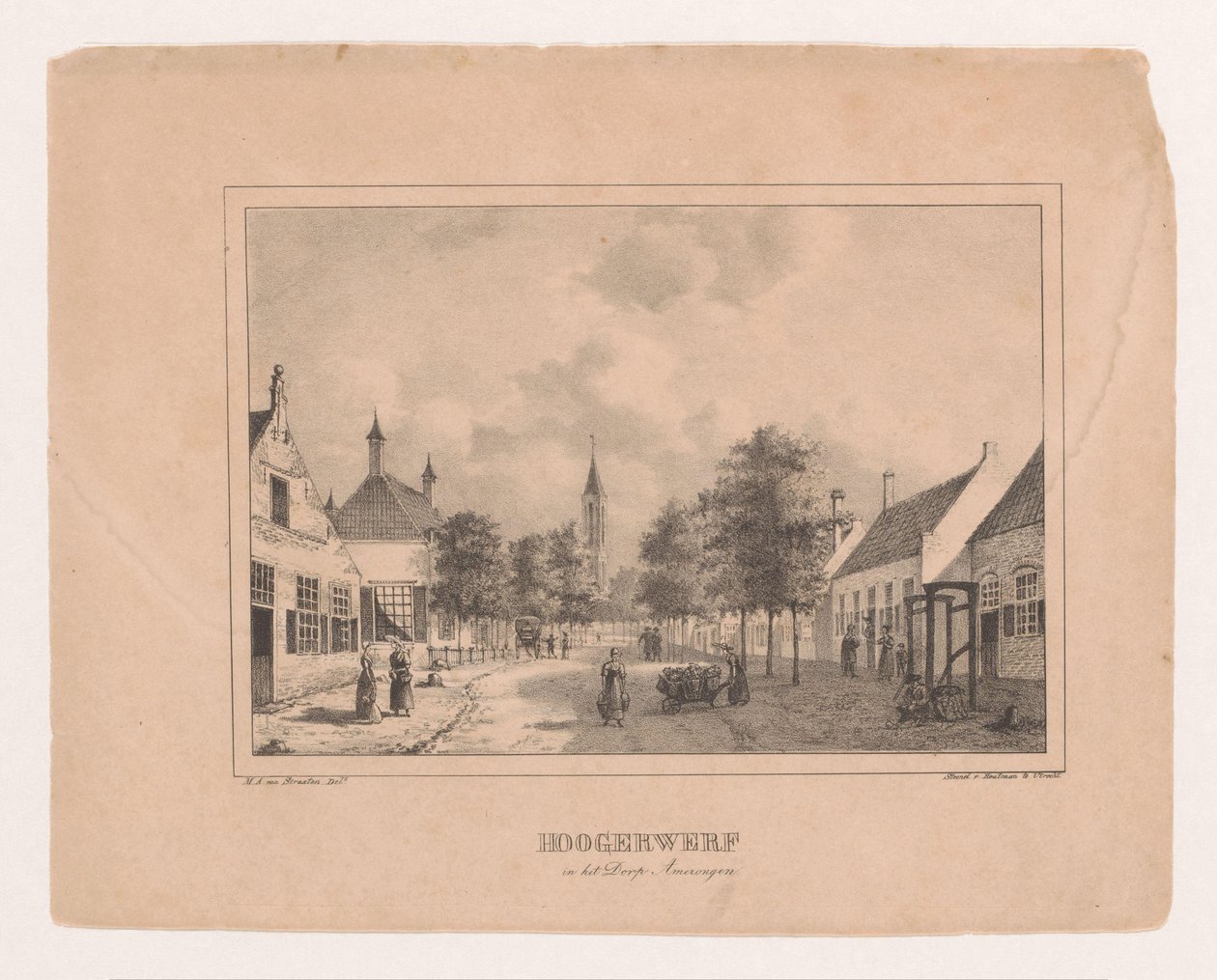 Dorfansicht in Amerongen von Marinus Adrianus van Straten