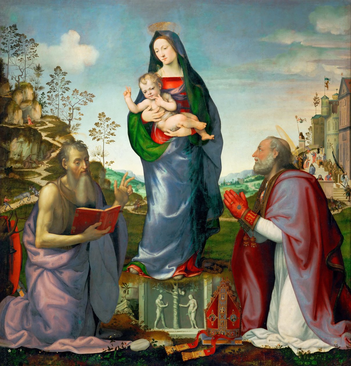 Madonna und Kind mit den Heiligen Jakobus und Zenobius, 1506 von Mariotto Albertinelli
