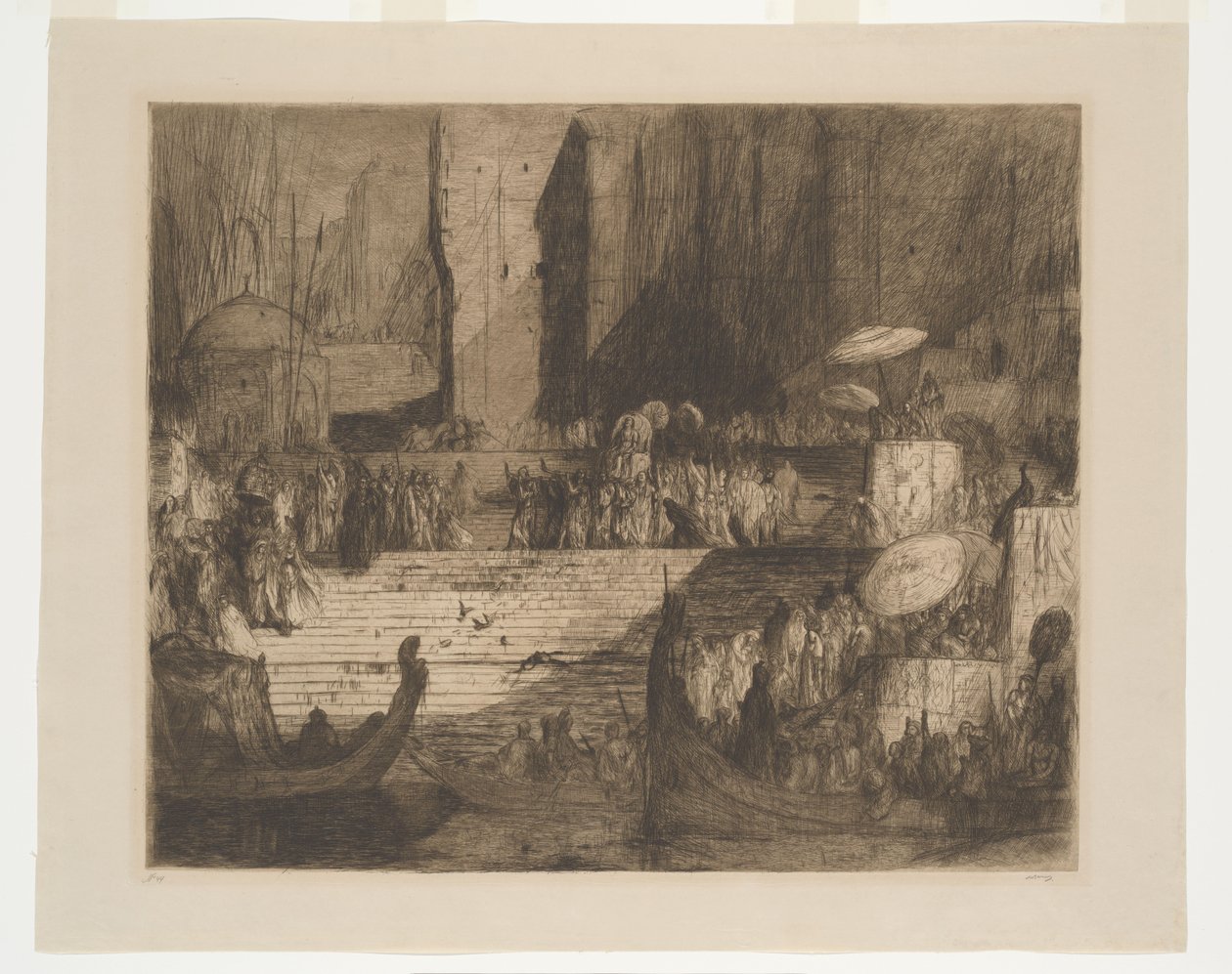 Eine Beerdigung am Ganges von Marius Bauer (signed by artist)