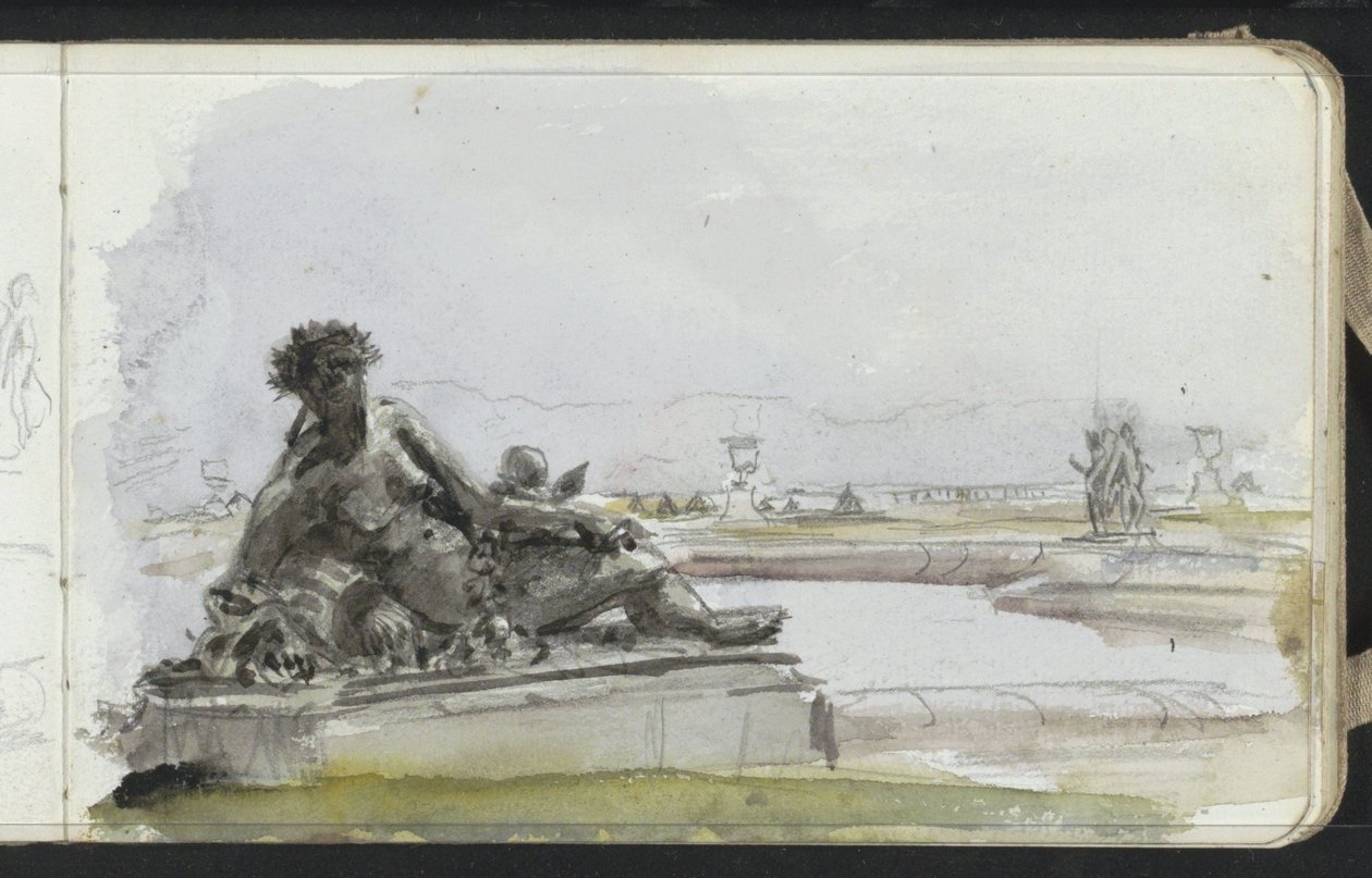 Statue einer Wassernymphe im Garten von Versailles von Marius Bauer