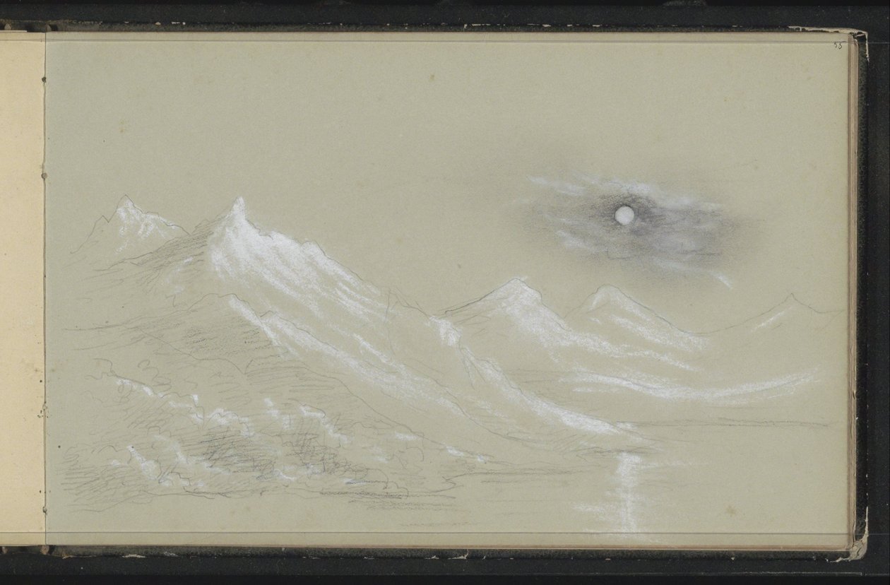 Landschaft mit schneebedeckten Berggipfeln von Marius Bauer