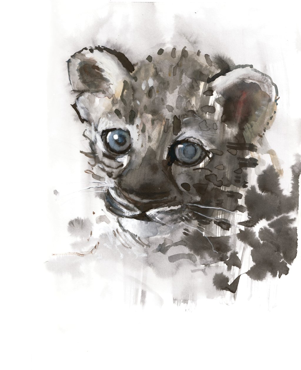 Blaue Augen (Arabischer Leopardenjunges), 2008 von Mark Adlington