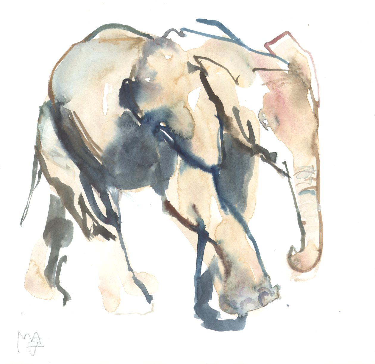 Elefantenkalb, Loisaba, 2017 von Mark Adlington