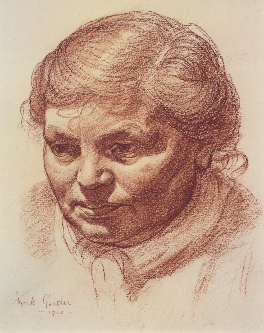 Kopf der Mutter des Künstlers, 1910 von Mark Gertler