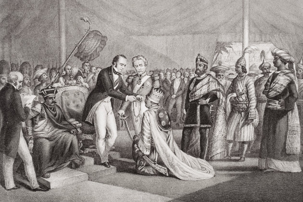 Großer Durbar in Cawnpore nach der Niederschlagung des Sepoy-Aufstands, 1858, aus 