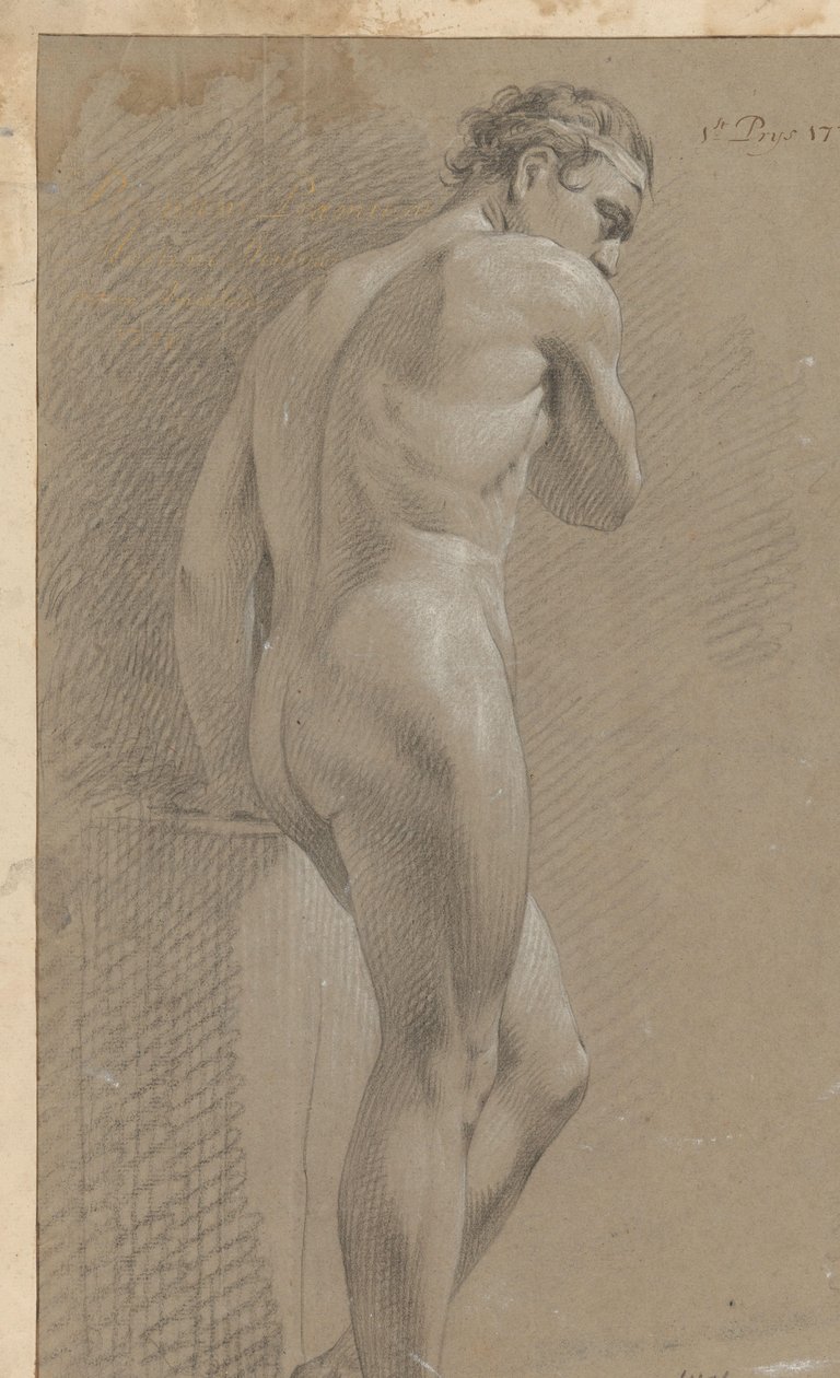 Stehender männlicher Akt, von hinten gesehen (1. Preis 1770) von Marten Houtman