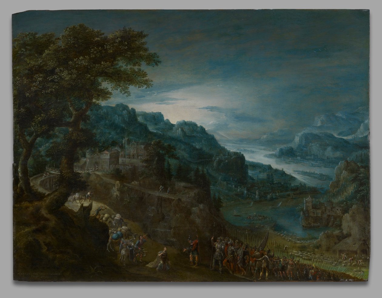 Die Versöhnung von Jakob und Esau von Marten van Valckenborch