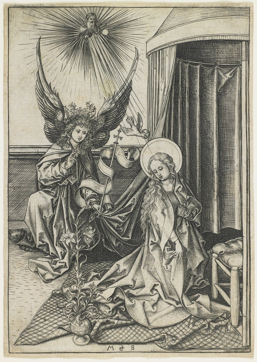 Die Verkündigung, ca. 1480 von Martin Schongauer