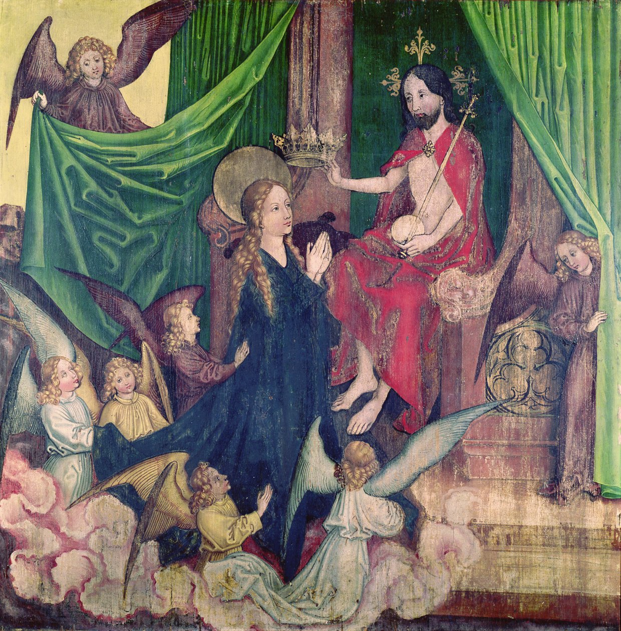 Die Krönung der Jungfrau, vom Altarbild der Dominikaner, ca. 1470-80 von Martin Schongauer