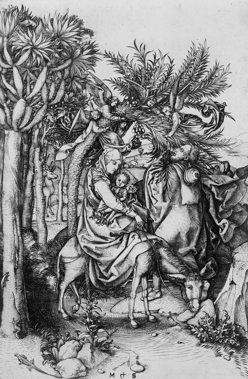 Die Flucht nach Ägypten von Martin Schongauer