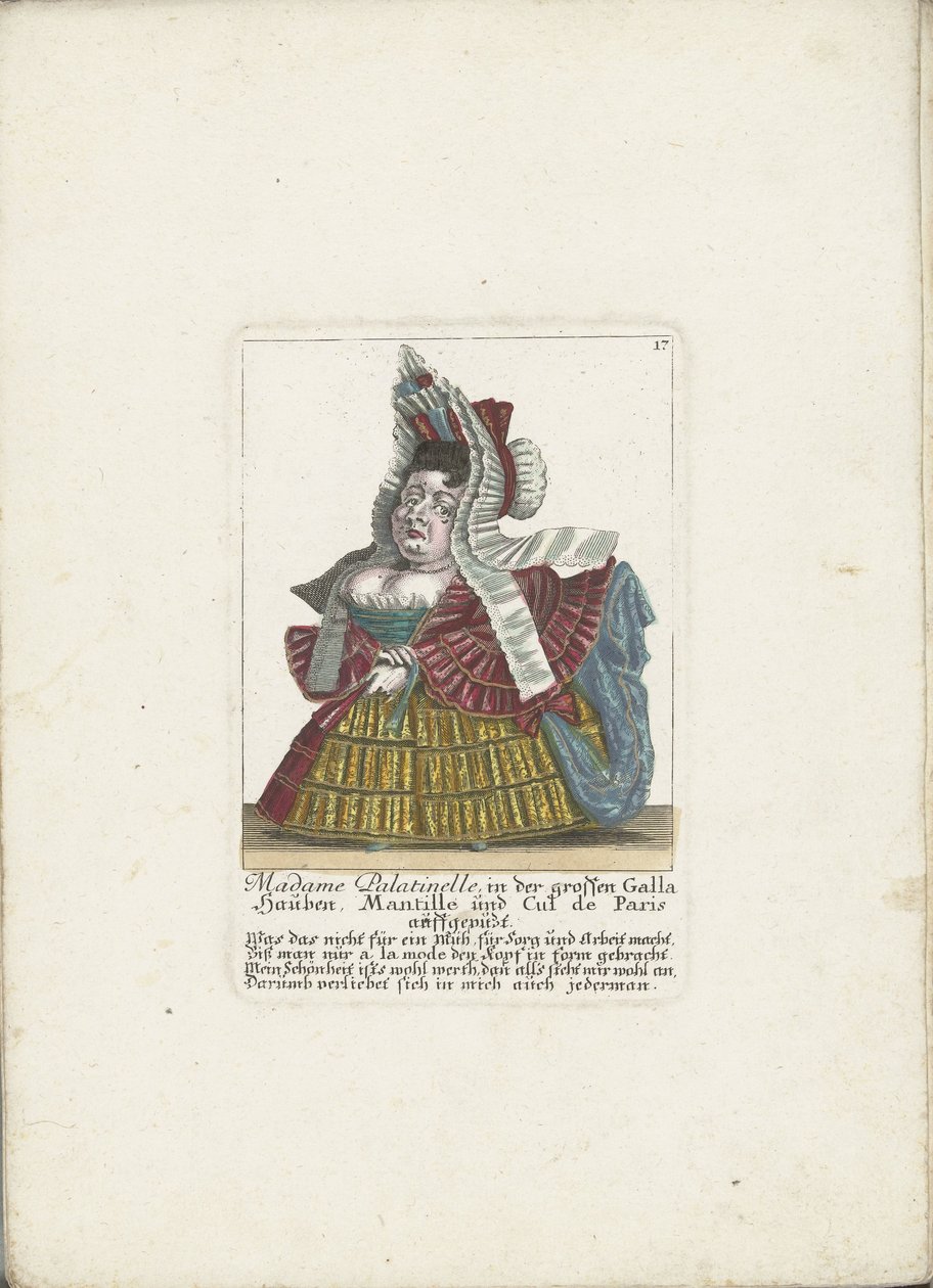 Die französische Zwergin Madame Palatinelle, ca. 1710 von Martin Engelbrecht (attributed to)