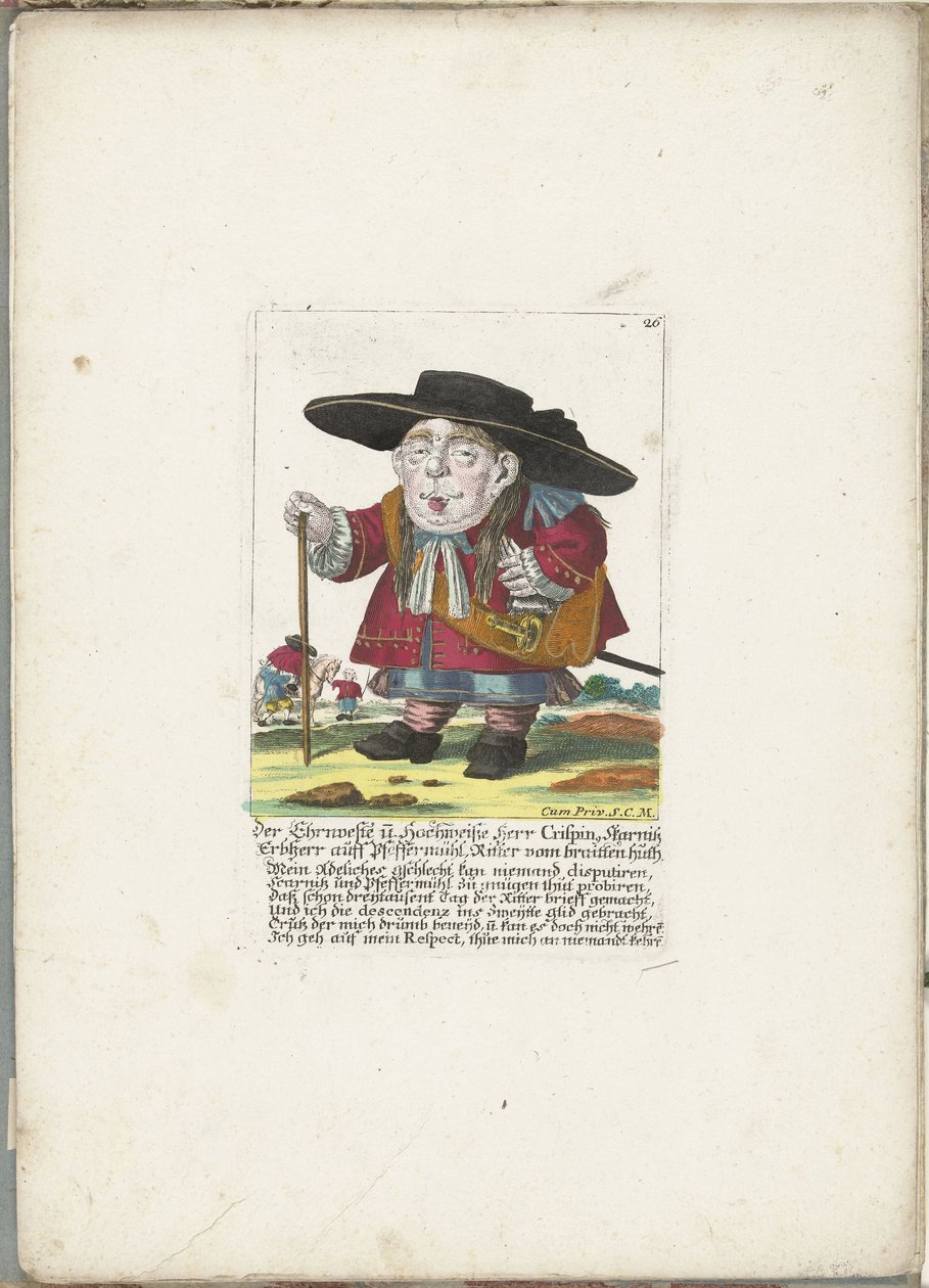 Der Zwerg Crispin Skarnitz, ca. 1710 von Martin Engelbrecht (attributed to)