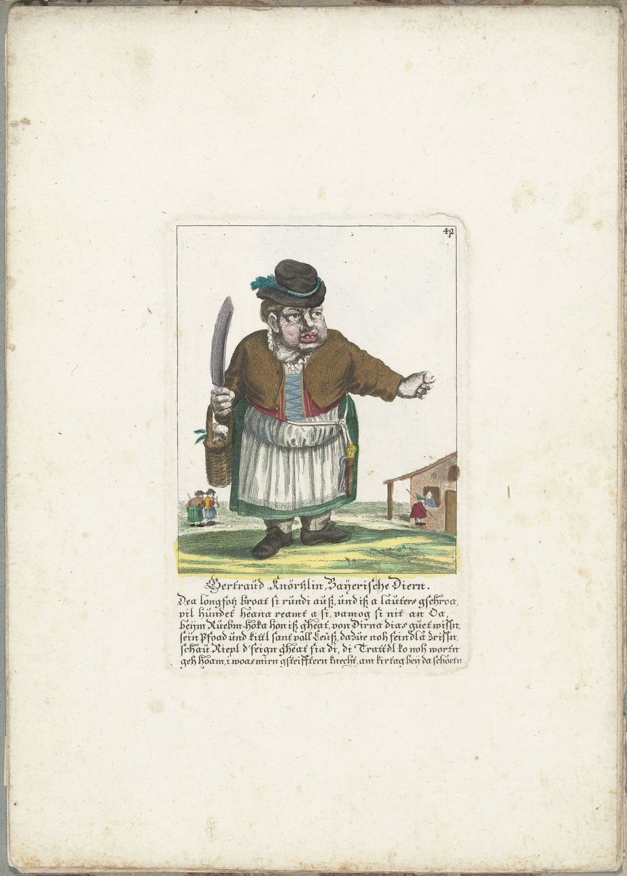 Die Zwergin Gertraud Knörtzlin, ca. 1710 von Martin Engelbrecht (attributed to)