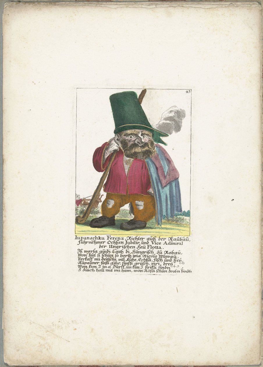 Der Zwerg Iupanschku Ferenz, ca. 1710 von Martin Engelbrecht (attributed to)