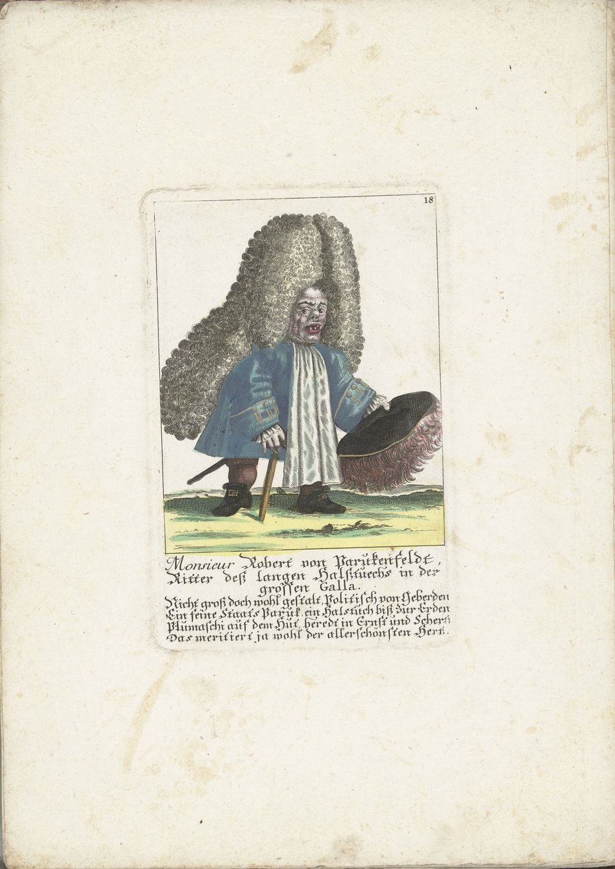 Der Zwerg Robert von Parukenfeldt, ca. 1710 von Martin Engelbrecht (attributed to)