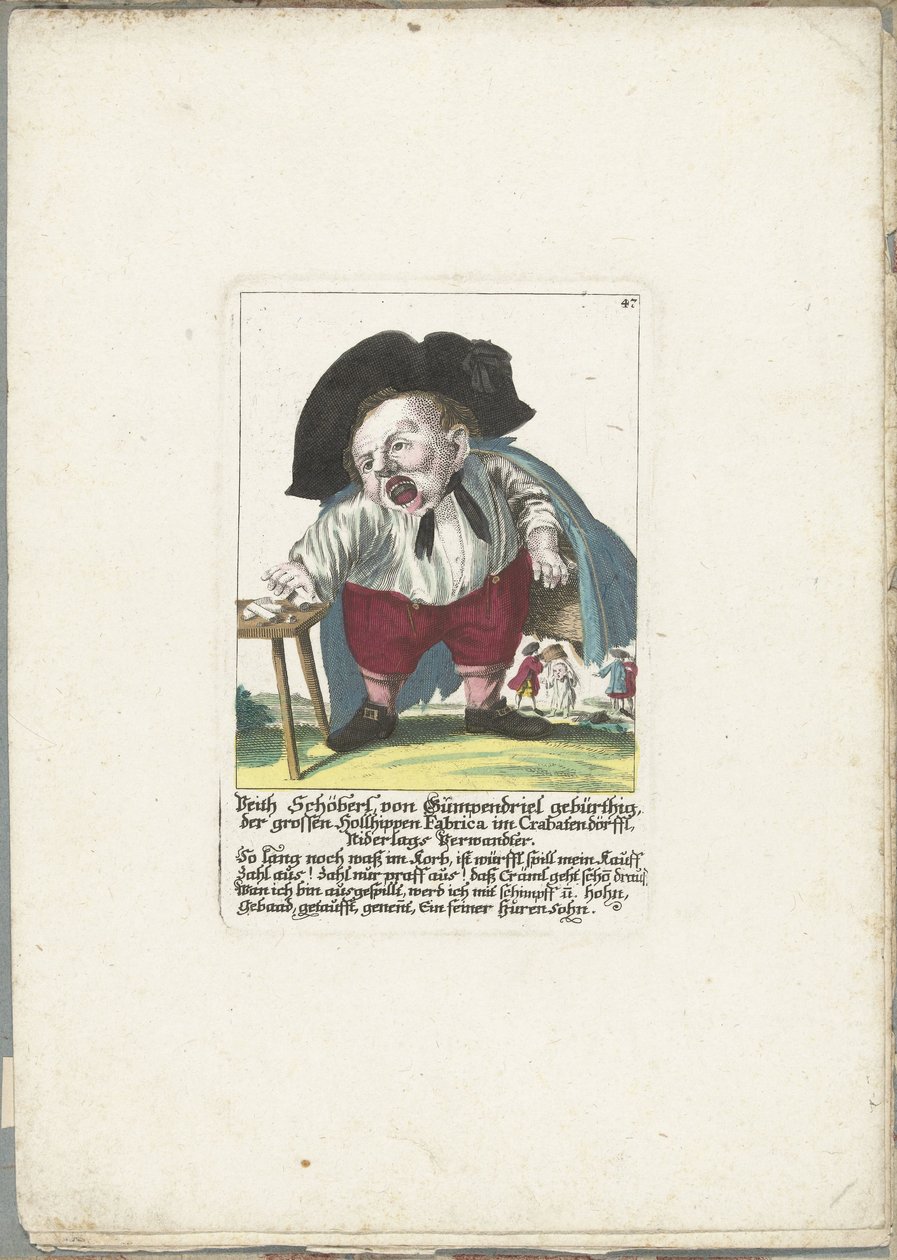 Der Zwerg Veith Schöberl von Gümpendriel, ca. 1710 von Martin Engelbrecht (attributed to)