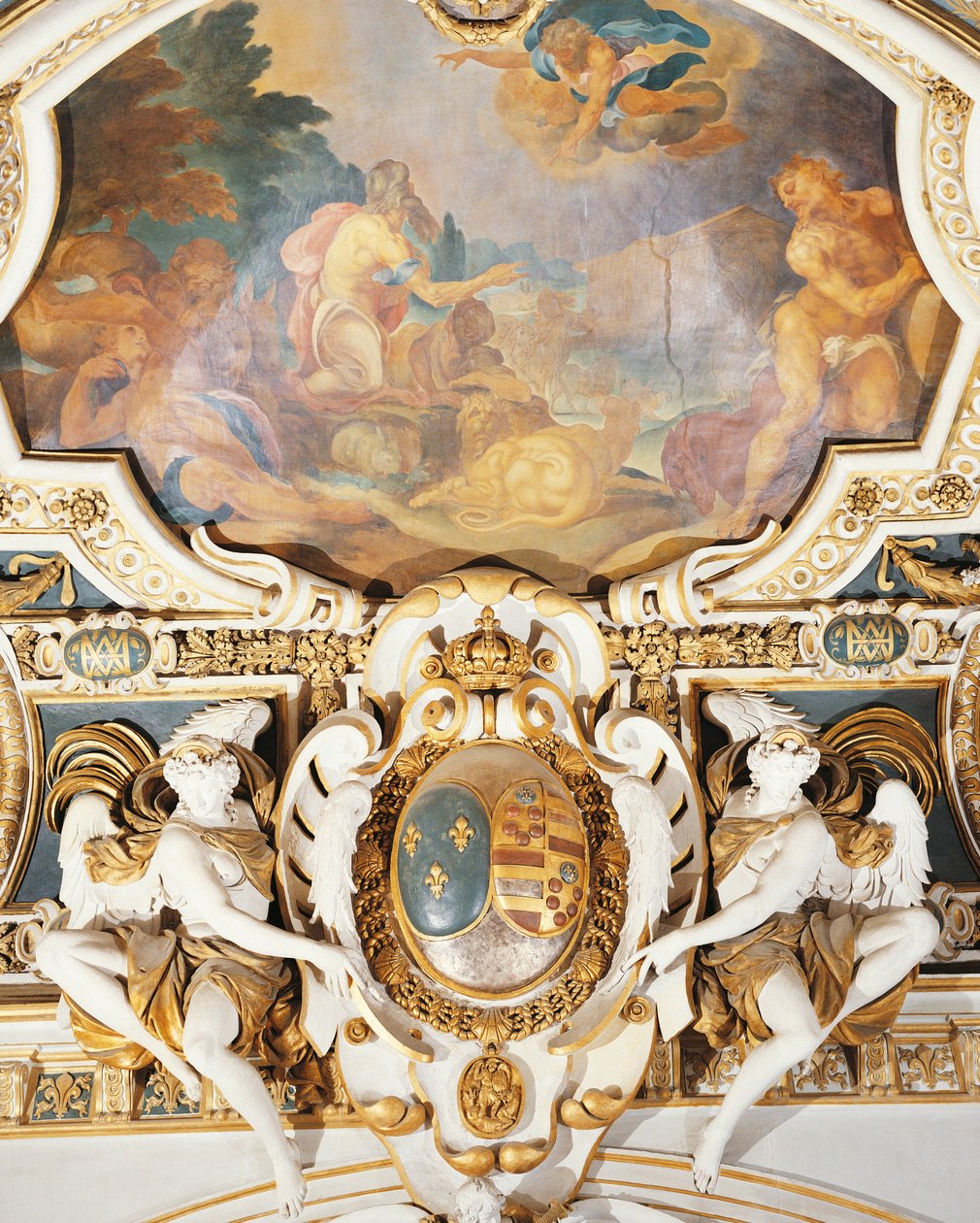 Noah und seine Familie betreten die Arche, in der Kapelle, Schloss Fontainebleau, Frankreich von Martin Fréminet