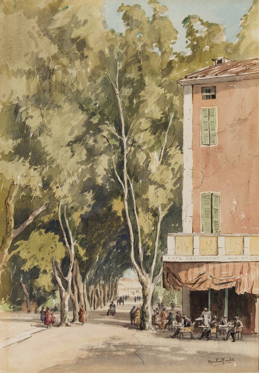 Eine Allee von Platanen, Vaison, Vaucluse, Oktober 1933 von Martin Hardie