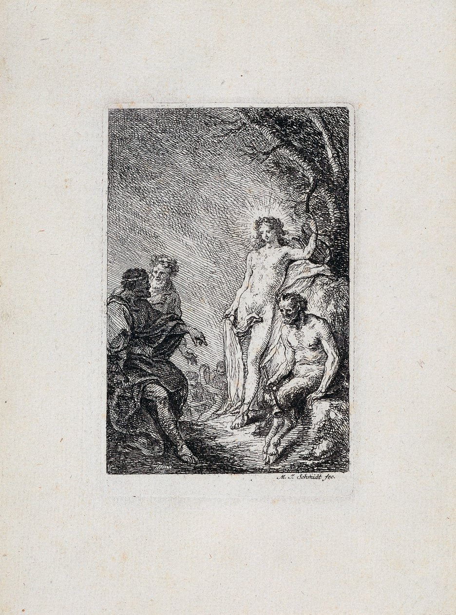 Der Schiedsspruch des Königs Midas zwischen Apoll und Marsyas von Martin Johann Schmidt