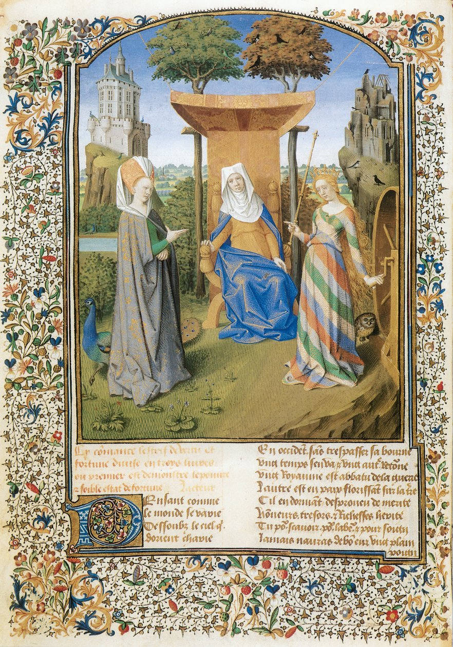 Der Kampf zwischen Tugend und Glück, Gedicht von Martin Le Franc für Philippe Le Bon von Burgund (Pergament) von Martin Le Franc