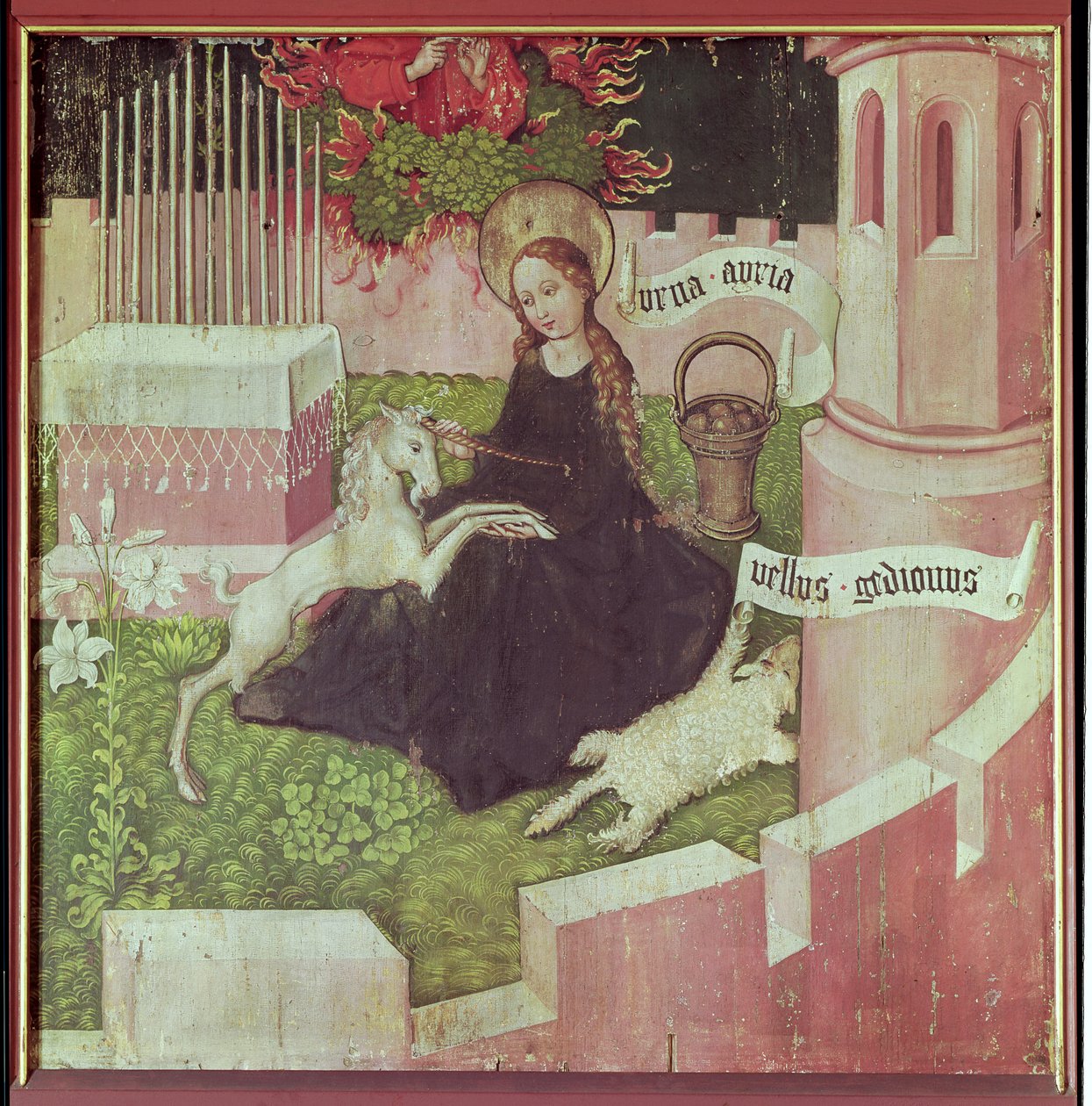 Altarbild der Dominikaner: Die mystische Jagd, ca. 1470-80 von Martin Schongauer