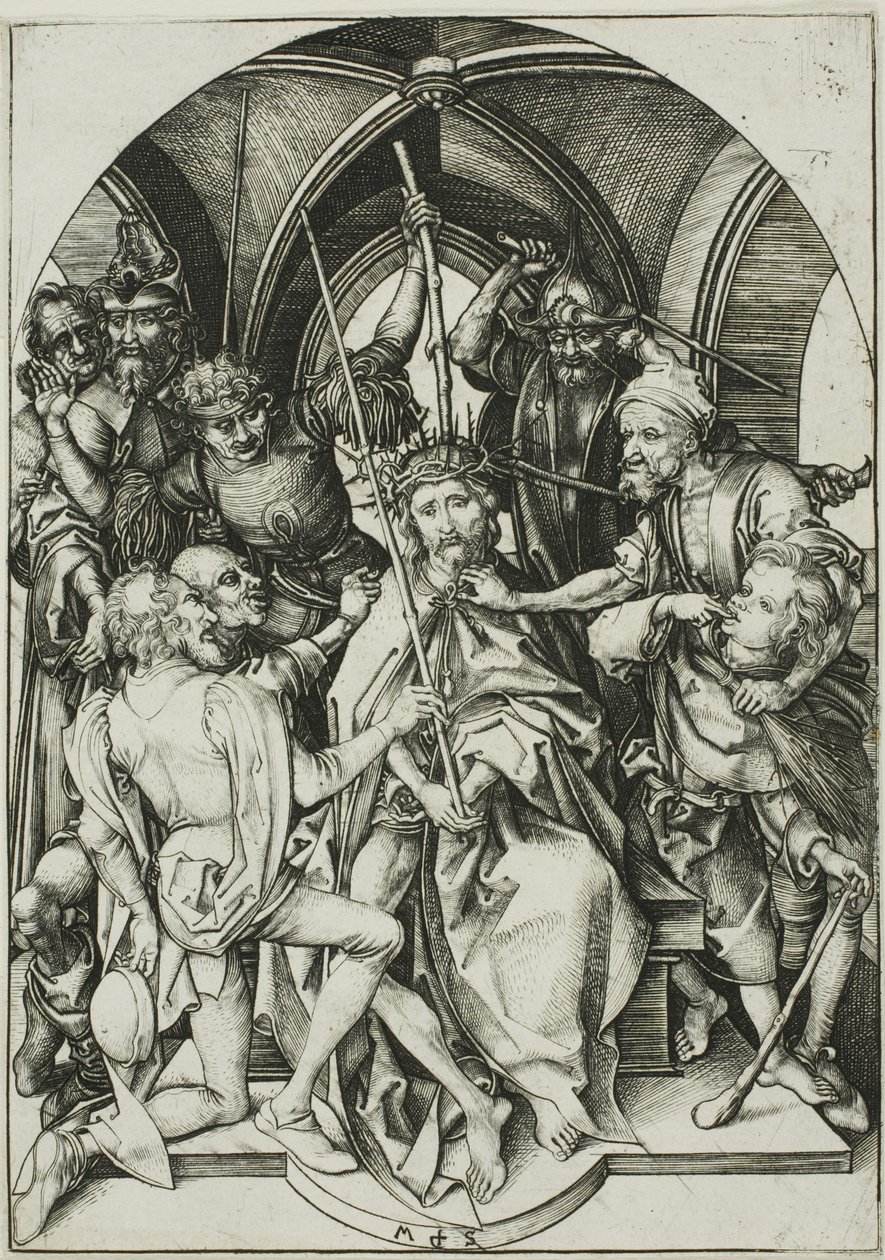 Christus mit Dornen gekrönt, aus Die Passion von Martin Schongauer