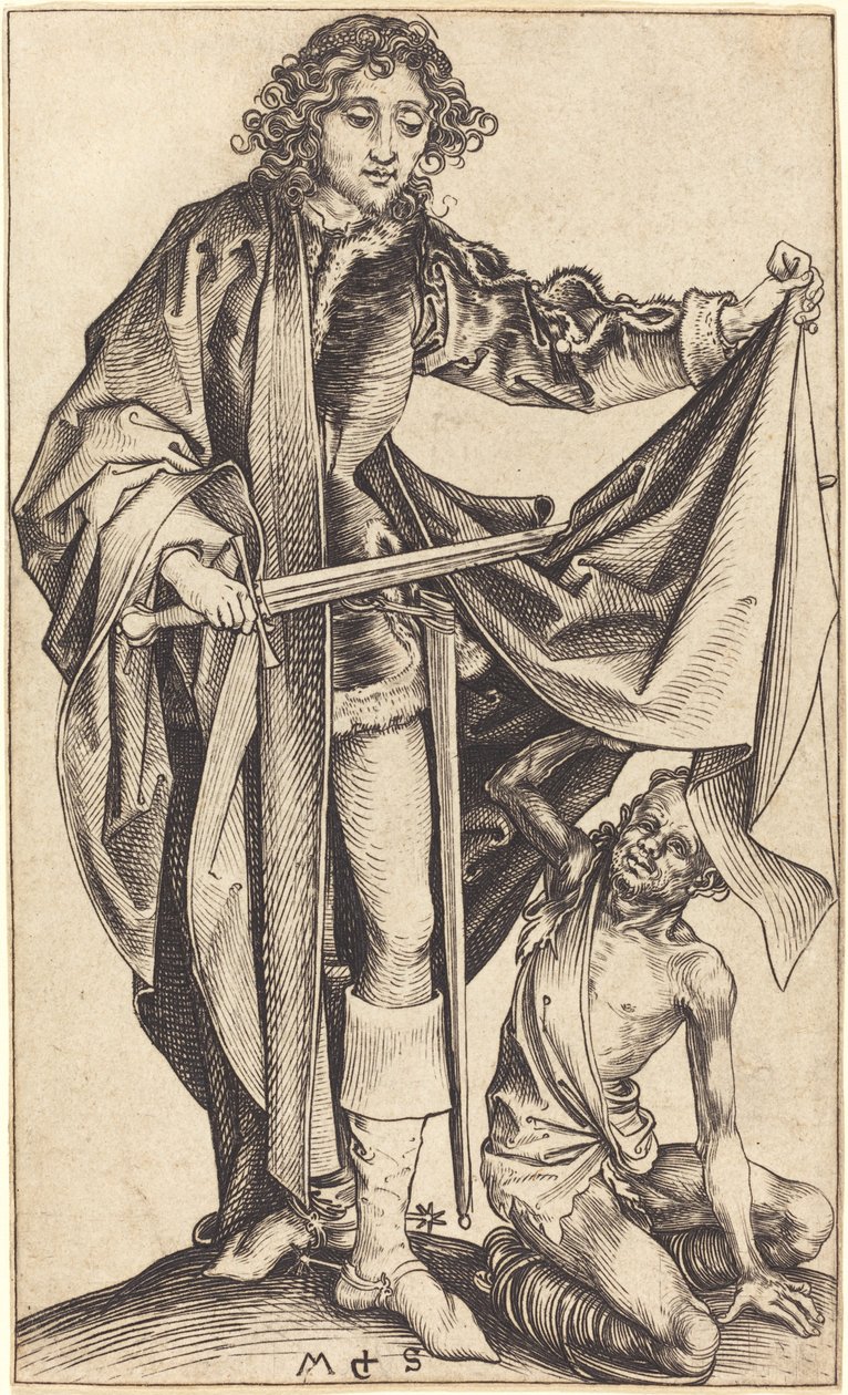 Heiliger Martin teilt seinen Mantel von Martin Schongauer