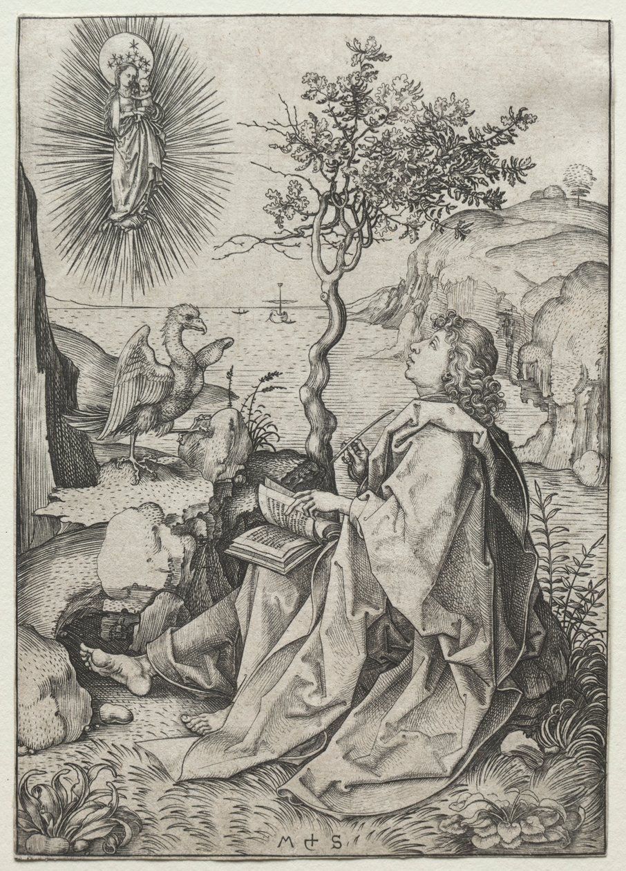 St. Johannes der Evangelist auf der Insel Patmos von Martin Schongauer